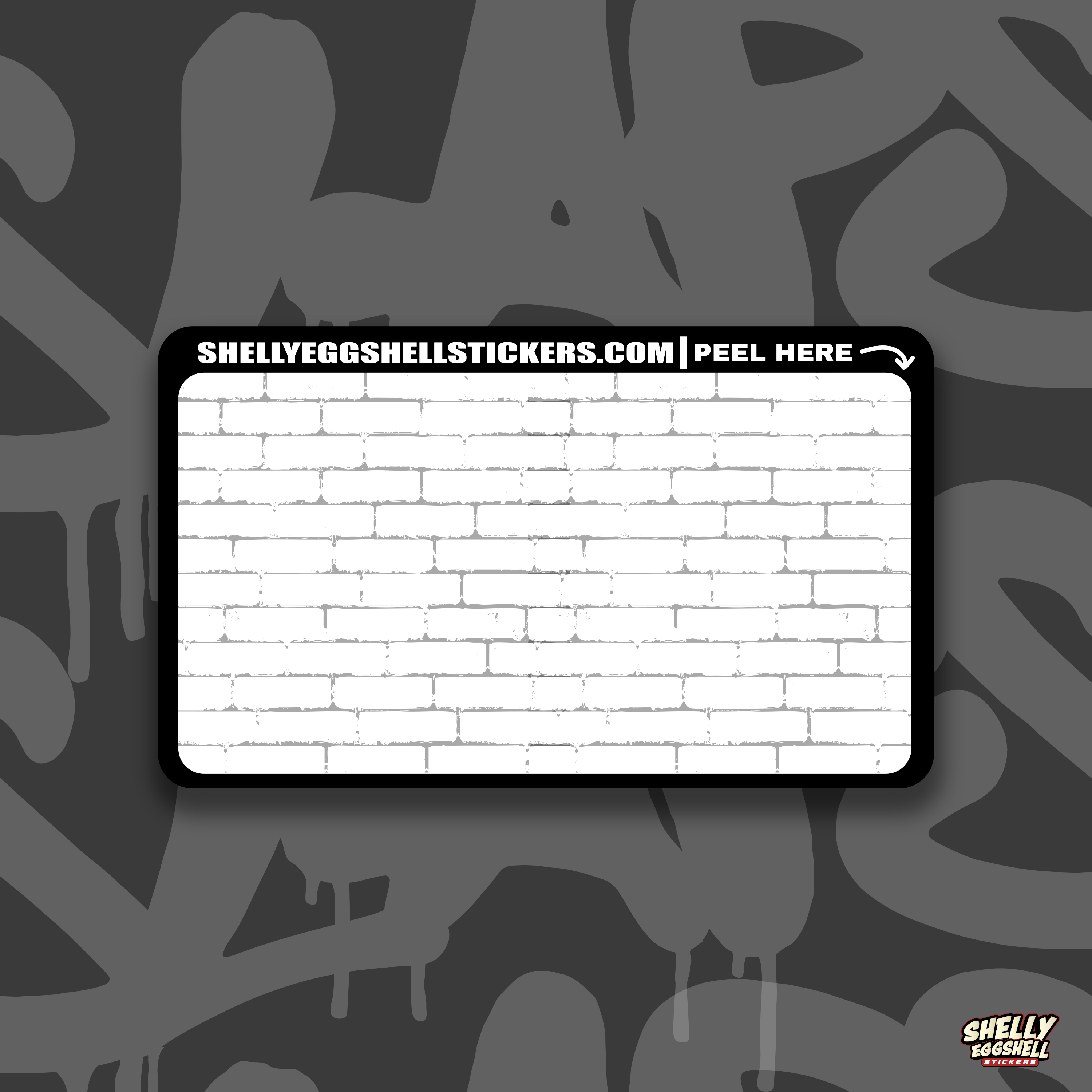 Brick Wall "Easy-Peel" Eggshell Stickers (5x3 in)